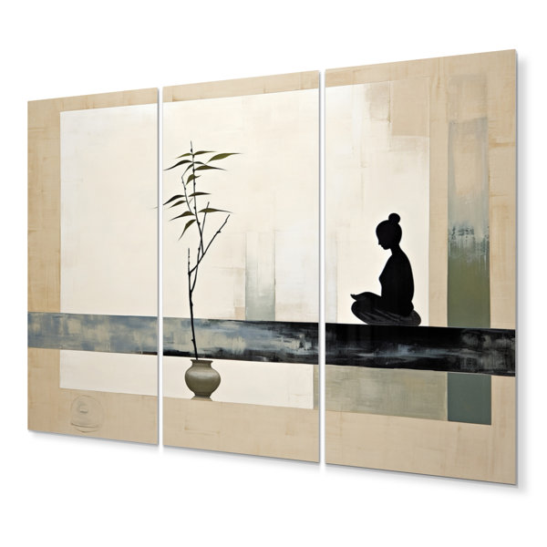 DesignArt Asian Art Modern Zen I Asian Metal Wall Art Prints Set